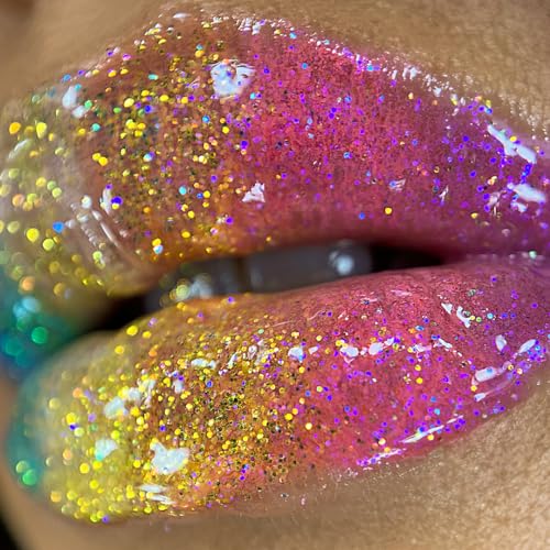 UNICORN SNOT Plant-Based Glitter Lip Gloss Gift Set - Sparkly & Shimmer Lips | Holographic Lip Gloss | Vegan & Cruelty Free 0.37fl oz 3-Pack