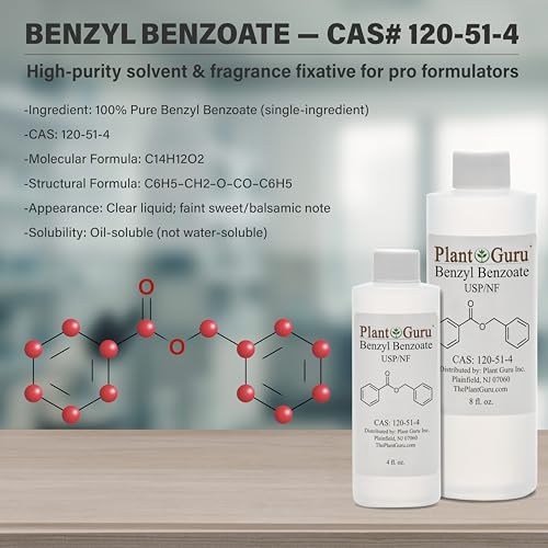 Benzyl Benzoate USP Grade Liquid 16 fl. oz. - Great for Fragrance/Aroma Compounds, Cosmetics, Hair & Scalp Products.