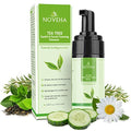 NOVEHA Tea Tree Oil Foaming Gentle Cleanser | Therapeutic Daily Skincare For Eyelash & lids, Eye Irritations, Stye Eyes, Skin Dryness, Moisturize with Organic Ingredients, All Types, 3.38 Ounce