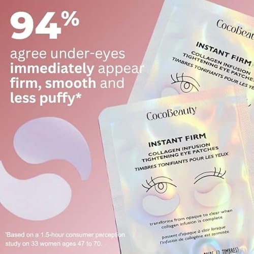 InstaFirm Eye Patches ? Under Eye Mask for Puffiness and Dark Circles ? Topicals Eye Treatment for Women & Men ? Eye Bags Solution ? Hydrating Eye Masks for Health and Beauty (8 pairs)