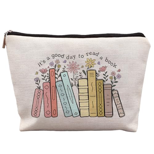 Book Lovers Makeup Bag, Gifts for Readers, It's a Good Day to Read a Book Cosmetic Bag
