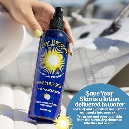 Solar Recover After Sun Moisturizing Spray (12 Ounce) - Hydrating Facial and Body Mist - 2460 Sprays of Sunburn Relief With Vitamin E and Calendula - Lotion Delivered in Water - Made in the USA