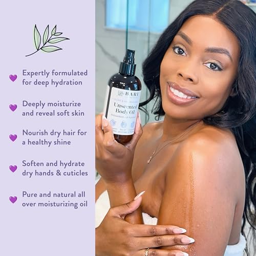 Bare Botanics Lavender Tea Tree Body Oil (Custom Formulated) + Unscented Body Salt Scrub