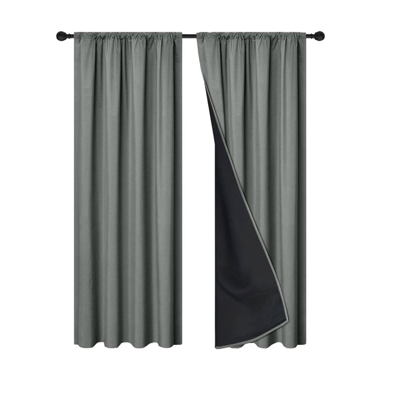 Blackout Window Curtain with Sun & Heat Protection, Sound Insulation, 200x100cm