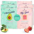 SpaLife Let¡¯s Avocuddle & You're My Jam Valentines Face Masks Bundle | Avocado and Strawberry Extract Infused Sheet Mask Sets for Hydration and Glow | Perfect Valentines Day Skincare Gift Set.