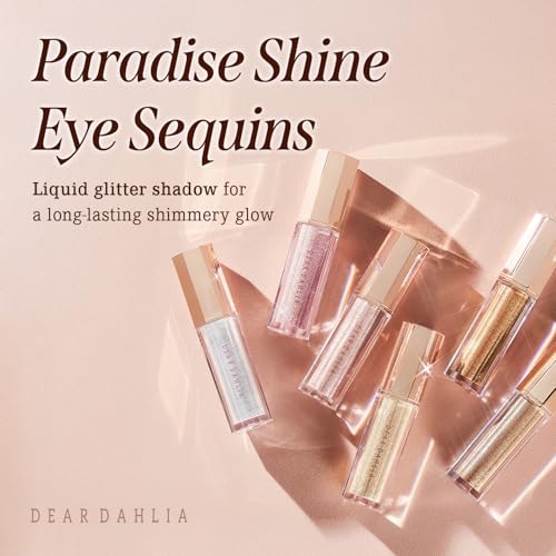 DEARDAHLIA Paradise Shine Eye Sequins (Enchanted) - Lightweight Liquid Glitter Eyeshadow, Minimal Fallout, High-Shine Pearl Finish, Lightweight, Blendable, Vegan Korean Eye Makeup. 0.14 oz