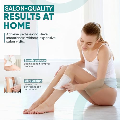 Amira Beauty 200 Non Woven Wax Strips for Hair Removal - Gentle Wax Paper for Waxing Face, Bikini, and Body - Pre Cut, Tear Resistant Small and Large Strips