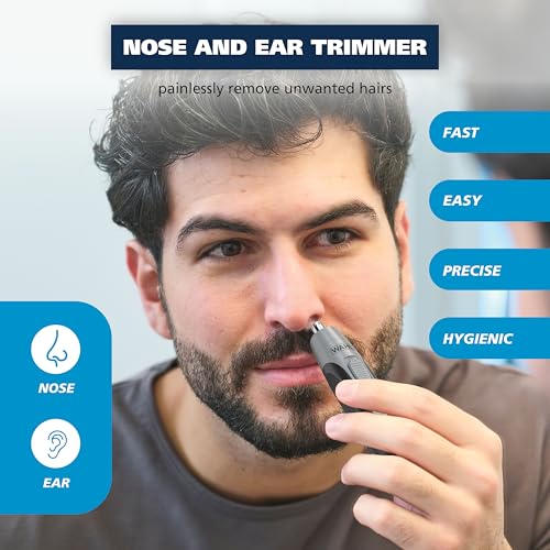 Wahl Clipper Battery Operated, Precision Ear and Nose Hair Trimmer for Men, Hygienic Nose Trimmer with Rinseable Blade for Easy Cleaning, Perfect for Travel ? Model 3026462