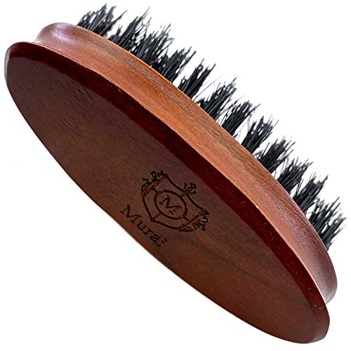 Murai by Giorgio GM4F Firm Boar Bristle Beard Brush - Travel Brush for Men's Skin Care and Grooming