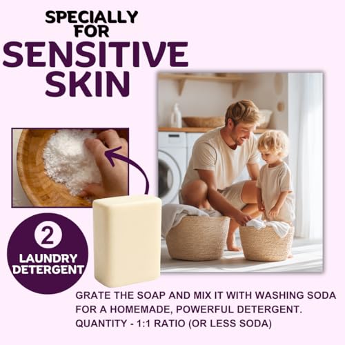 Laundry Soap Bar with Organic Lavender for Sensitive Skin - 2Pcs