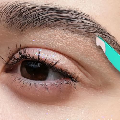 Go Girl! Mini Tweezers, Stainless Steel Tweezer for Travel, Precision Tweezers for Eyebrows, Facial Hair, Ingrown Hair, Chin, Splinter Removal, Eyebrow Plucker (Aqua)
