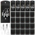 Geosar 50 Set Travel Manicure Kit Nail Clippers Pedicure Professional Nail Care Tools Stainless Steel Grooming Set with Portable Travel Case Gifts for Mother Father Men Women(7 in 1,Black)