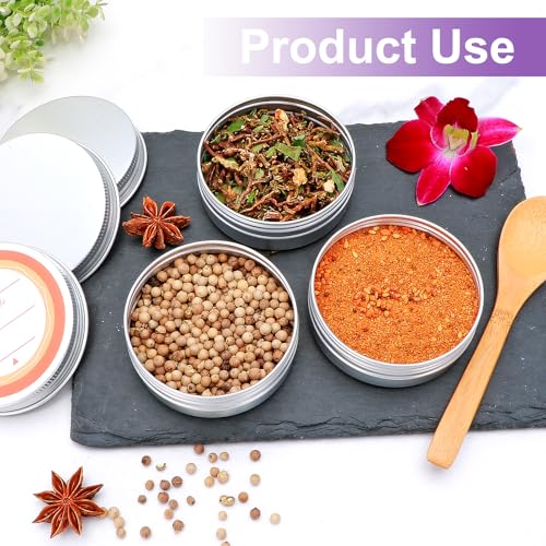 64Pack 2oz Aluminum Tin Jars, Metal Round Tins with Screw Lid for Lotion Bars, Balms, Cream, Salve, Spices, Toiletries