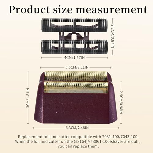 1 Pack Professional 5-Star Series Finale Shaver Replacement Foil & Shaving Bar Assembly Compatible with Wahl Shaver Models 7031-100,7043-100 Ultra Close Shaving Replacement Cartridges, Gold (Red)