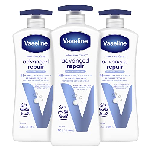 Vaseline Intensive Care Unscented Advanced Repair Body Lotion - Ultra-Hydrating & Intensive Care Body Lotion for Dry Skin Cocoa Radiant Lotion Made with Ultra-Hydrating