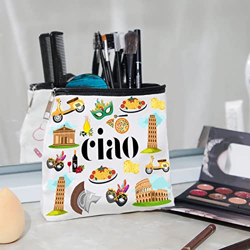 WZJHCL Italy Trip Makeup Pouch - Italian Souvenir Italy Vacation Holiday Cosmetic Kit - Bachelorette Trip Ciao Gift