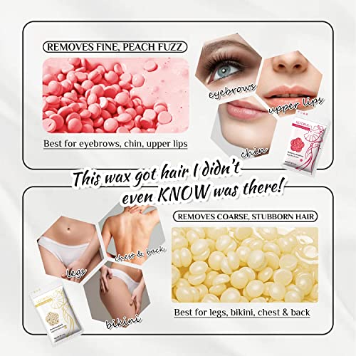 KOTAMU Pink Digital Hair Removal Wax Kit with Pink Wax Beads, Gentle Full Body Hair Removal for Men Women, Perfect for Face, Eyebrows, Lips, Arms, Bikini & More Delicate Areas