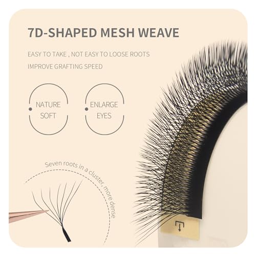 7D Premade Fan W Shape Eyelash Extensions 0.07 D Curl 8-15mm Mix Volume Self Fanning False Lashes Makeup Supplies Professional Use Lash Extension(0.07 D, 8-15mm Mix)