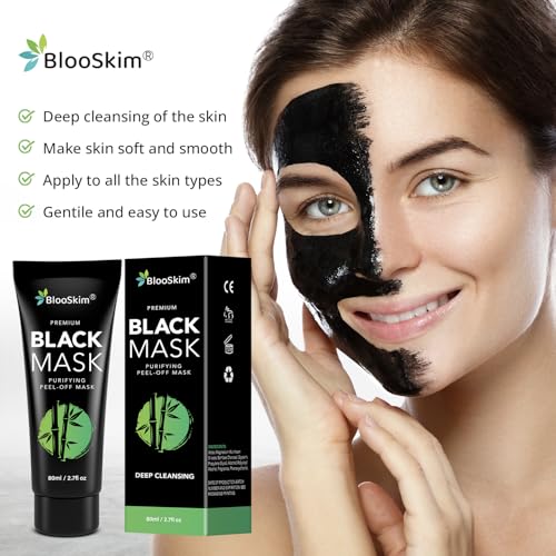 Black Peel Off Face Mask ? Charcoal Peel Off Face Mask for Oily & Combination Skin ? Helps Remove Excess Oil & Lift Away Surface Impurities ? Refreshing Botanical Formula, 2.8 fl oz - 2Packs