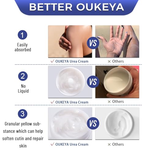 OUKEYA Urea Cream 42% Plus 2% Salicylic Acid ? Intensive Foot & Hand Care for Very Dry, Cracked Skin, 5.29 oz (3 Pack)