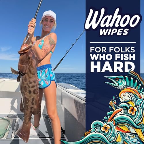 On-The-Go Wahoo Wipes ? Pack of 50 Individually Wrapped Wet Wipes, Odor-Neutralizing Moist Towelettes, Ideal for Hunting, Camping, Bathrooms & Travel, by Dirty Ducks LLC.