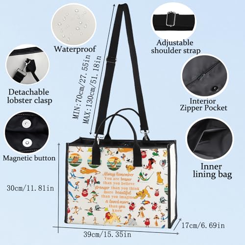 LEVLO Lion Cosmetic Make Up Bag Cartoon Lion Fans Gift You Are Braver Stronger Smarter Than You Think Cartoon Animal Zipper Pouch Bag