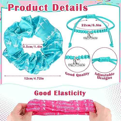 Abbylike 60 Pcs Gymnastics Party Favors 12 Dance Makeup Bag 12 Gymnastics Charm Bracelet 12 Girls Dance Hair Scrunchies 12 Sports Elastics Hair Ties 12 Gymnastics Keychains for Gift Birthday Supplies