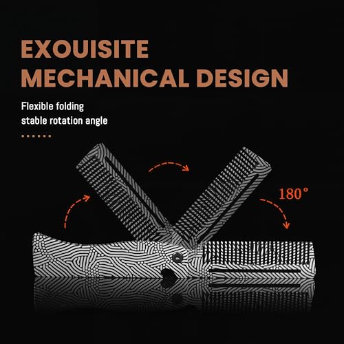 Metal Hair & Beard & Mustache Comb, Multifunctional Folding EDC Pocket Beard Comb With Bottle Opener - Anti-Static for Travel and Everyday Grooming Styling