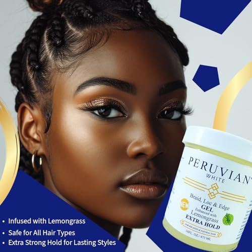 Braids N Lox Braid, Loc & Edge Braiding Gel EXTRA HOLD for Relaxed & Natural Hair, 2 LBS. (Lemongrass)