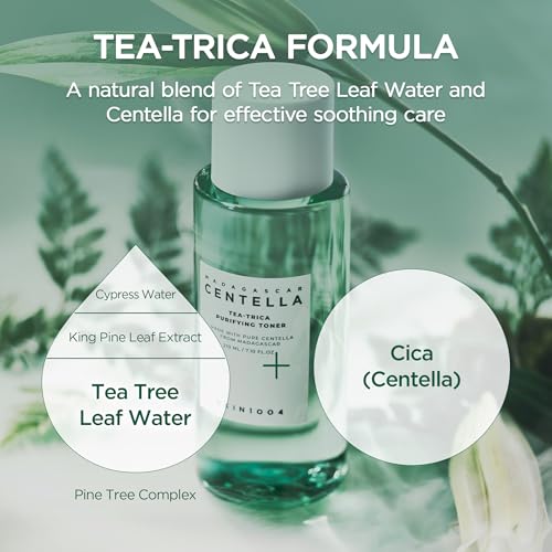 SKIN1004 Tea-Trica Purifying Toner, Korean Toner with Tea Tree & BHA, Centella Toner for Oil Control & Hydration, Lightweight Astringent for Soothing & Refreshing, Korean Skin Care, 7.10 fl.oz / 210ml