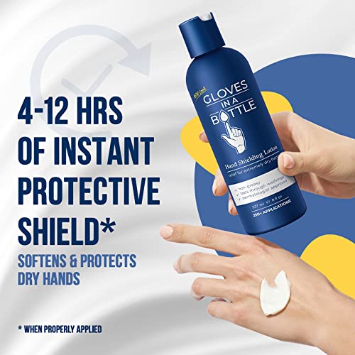 Gloves in a Bottle Shielding Lotion for Dry Itchy Skin Grease-Less and Unscented, 8 Fl Oz, Pack of 2