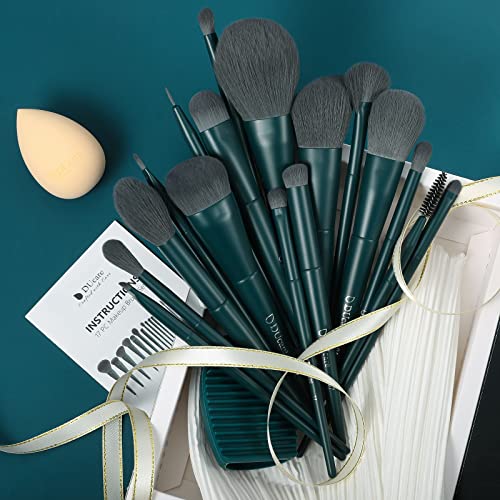 DUcare Makeup Brushes Set 17 Pcs with Brush Cleaning Mat and Makeup Sponge &Makeup Brush Cleaner