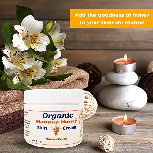 Organic Manuka Honey Skin Moisturizer Cream for Sensitive Dry Skin, Honey Relief for All Ages, Natural Moisturizer Cream for Face and Body, Made in Canada (4 OZ)