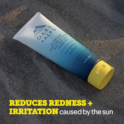 Oars + Alps After Sun Cooling Lotion, Includes Aloe Vera and Cucumber Extract for Sunburn Relief, Fresh Cut Aloe Scent, 8 Fl Oz
