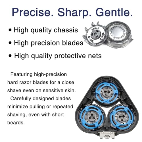 SH50 Replacement Heads Compatible with Philips Norelco Series 5000, SH50 Replacement Blades for Philips Norelco Series 5000 AT8xx, AT7xx, S5xxx, PT8xx, PT7xx(6packS)