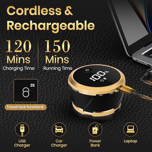 Ufree Head Shavers for Bald Men - IPX6 Waterproof Wet/Dry Bald Head Shaver, Detachable Rotary Blade for Clean Shave, Electric Shaver with LED Display, Storage Bag