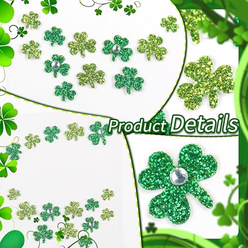 2 Sheets Shamrock Glitter Face Tattoo Jewelry, St. Patrick's Day Celebration Face Gems with Assorted Designs, Sparkle Glitter in Parades, Parties & More (style2)
