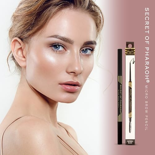 EBIN NEW YORK Micro Brow Pencil Natural Brown ? Fine Tip Brow Pencil with Smooth Application & Built-In Blending Brush