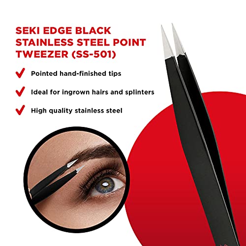 Seki Edge Black Stainless Steel Point Tweezer SS 501