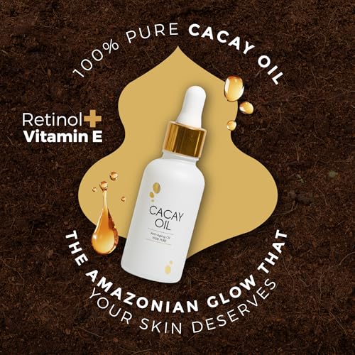 Cacay Pure Anti-Aging Oil ? Natural Retinol Cacay Oil for Face, Hair, and Body | Organic Vitamin E Oil for Lip & Cuticle Care | Organic Face & Skin Oil Therapy (Cacay Oil + Spa Headband) (30ml)