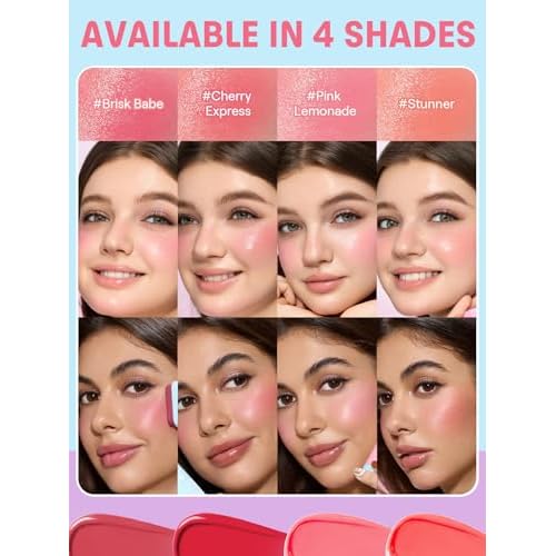 SHEGLAM Glass Glow Blush Stick Cream for Cheek and Lip, Waterproof Hydrating Tinted Solid Moisturizer Blendable Natural Grow Nude Face Blush Makeup-Pink Lemonade