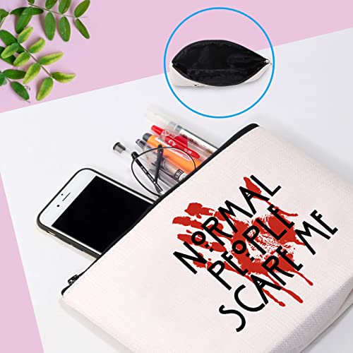GJTIM Horror Story TV Show Inspired Gift Normal People Scare Me Halloween Party Supplies Makeup Bag (Scare Me bag)