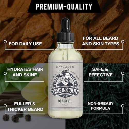 4 Fl Oz Beard Oil for Men- Vanilla & Unscented Natural Beard Wash with Argan and Jojoba Oil, Beard Conditioner for Deeply Moisturizes, Shea Butter Moisture for Men(2 Pack)