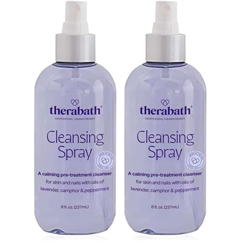 Therabath Pre-Treatment Cleansing Spray for Skin and Nails, with Oils of Lavender, Camphor, and Peppermint for Professional, Home, and Spa, Made in The USA, 8 fl. oz. (Pack of 2)
