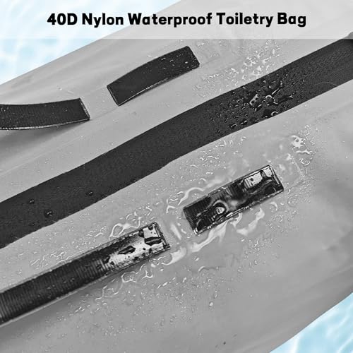 Waterproof Toiletry Bag for Travel, Zipper Styles, 40D Nylon Toiletry Organizer Bags with Shoulder Straps for Men Women, Travel Accessories£¨2 PACK,Grey