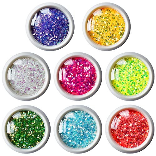 Body Glitter Wenida 8 Colors Iridescent Ultra Sparkle Opal Chunky Glitter Cosmetic Festival Makeup Powder for Nail Hair Eye Face