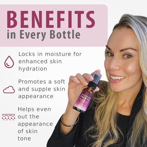 FORMULAB Face Oil For Women and Men, Non Comedogenic Rosehip Oil for Face with Jojoba For Dry Skin, Glazed Donut Glow 1oz