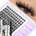 Lash Clusters Kit Wispy Lash Clusters Cluster Eyelash Extensions 10-18mm Lash Extension Kit Eyelash Cluster Eyelash Extensions Waterproof DIY Individual Lashes Clusters with Soft Thin Band