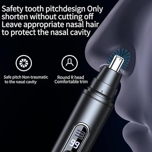 Nose Hair Trimmer for Men,USB Rechargeable Eyebrow & Facial Hair Trimmer,Dual Edge Waterproof Blades for Easy Clean