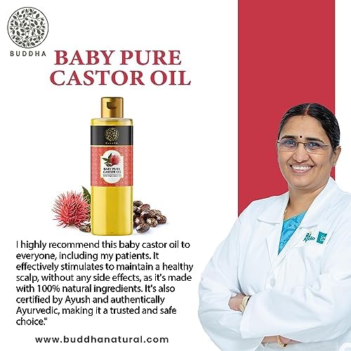 Buddha Natural Baby Castor Oil Cold Pressed Extra Virgin - Nourishing, Moisturizing, Soothing For Delicate Skin And Hair Growth - Chemical-Free (150 Ml (Pack Of 1))